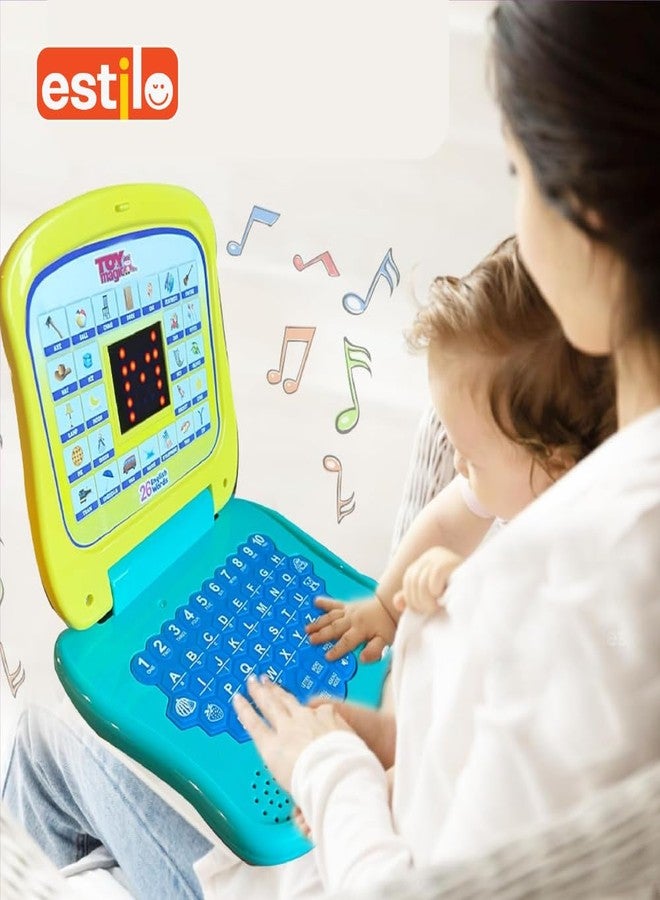 إستلو لعبة كمبيوتر محمول للأطفال من إستيلو لتعليم الأرقام والحروف الأبجدية | لعبة كمبيوتر تعليمية للأطفال من عمر سنتين إلى ست سنوات | لعبة كمبيوتر محمول للأطفال مع أنشطة ممتعة وأصوات وموسيقى - أزرق - Image 2